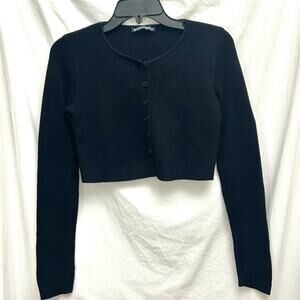 Brandy Melville Cropped Cardigan Black Cute Minimal